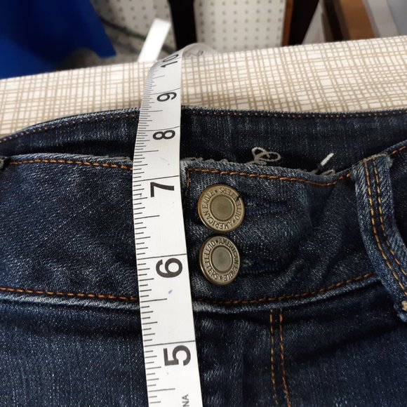American Eagle Women's Jeans Size 4 Straight Crop Artist Low Rise Stretch Blue - Picture 12 of 16